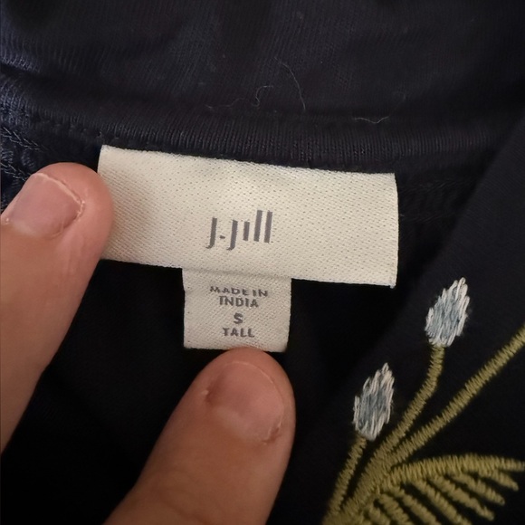 J. Jill Embroidered Smocked-Back Knit Dress. - Picture 3 of 11